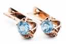 Earrings Vintage style Aquamarine Original Vintage 14K Rose Gold vec005r